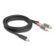 Delock RJ45 adapter kábel apa - 2 x RCA apa fekete, 2 m