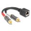 Delock RJ45 adapter kábel apa - 2 x RCA apa fekete, 20 cm (88172)