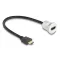 Delock HDMI beépített anya 8K 60 Hz kábelcsatlakozóval 30 cm, alumínium (88180)