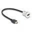 Delock HDMI beépített anya 8K 60 Hz kábelcsatlakozóval 30 cm, alumínium (88180)