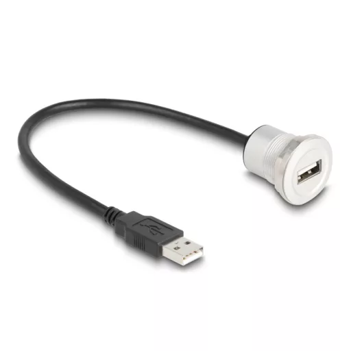 Delock USB 2.0 A-típusúbeépített anya kábelcsatlakozóval 30 cm, alumínium (88181)