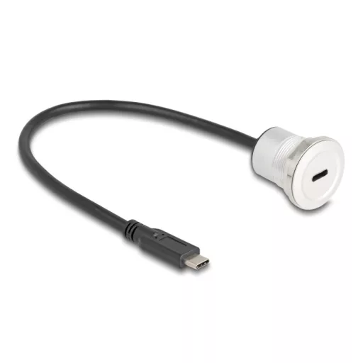 Delock USB 10 Gbps USB Type-C  beépített anya kábelcsatlakozóval 30 cm, alumínium (88183)