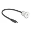 Delock USB 10 Gbps USB Type-C  beépített anya kábelcsatlakozóval 30 cm, alumínium (88183)