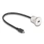 Delock USB 2.0 Micro-B beépített anya kábelcsatlakozóval 30 cm, alumínium (88184)