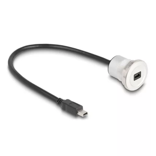 Delock USB 2.0 Mini-B beépített anya kábelcsatlakozóval 30 cm, alumínium (88186)