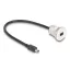 Delock USB 2.0 Mini-B beépített anya kábelcsatlakozóval 30 cm, alumínium (88186)
