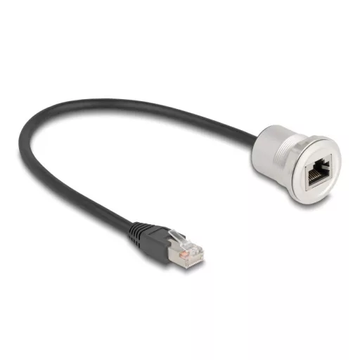 Delock RJ45 beépített anya kábelcsatlakozóval Cat.5e STP 30 cm, alumínium (88187)