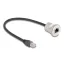 Delock RJ45 beépített anya kábelcsatlakozóval Cat.5e STP 30 cm, alumínium (88187)