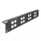 Delock D-típusú 19  Patch Panel 4 D-típusú lemezzel 86 x 86 mm méretű és 4 port 2U fekete (88195)
