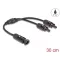Delock DL4 napelem elosztó kábel 1 x dugós és 2 x anya 30 cm-es fekete (88222)
