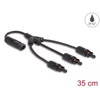   Delock DL4 napelem-elosztó kábel 1 x dugó   3 x anya, 35 cm fekete (88224)