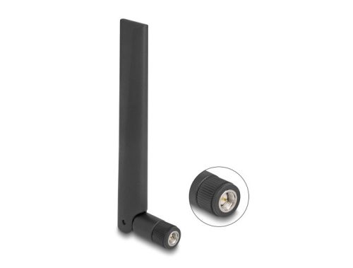 Delock WiFi 6E antenna SMA-dugó 3 dBi irányított, csuklós csatlakozó, fekete (88399)