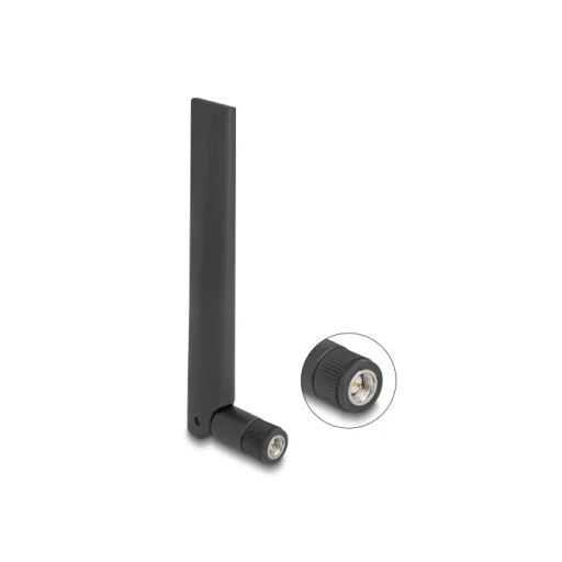 Delock WiFi 6E antenna SMA-dugó 3 dBi irányított, csuklós csatlakozó, fekete (88399)