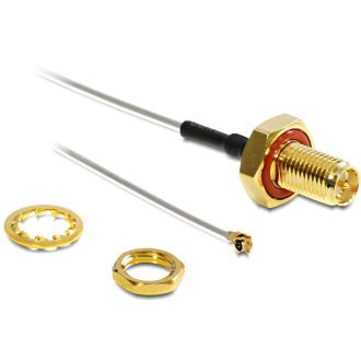   Delock adapter kábel I-PEX > RP-SMA, jack csatlakozó, 100 mm, vízfröccsenés ellen védett (88458)