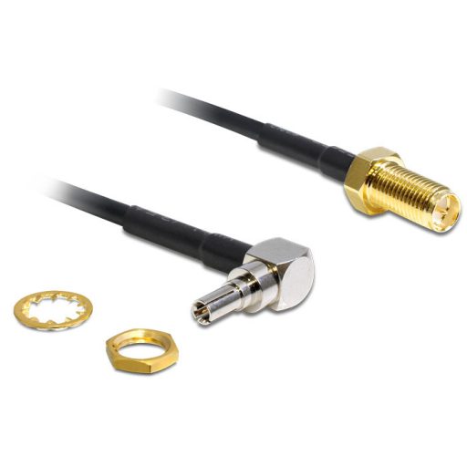 Delock adapter CRC-9 dugó 90  > RP-SMA Jack, 200 mm (88465)