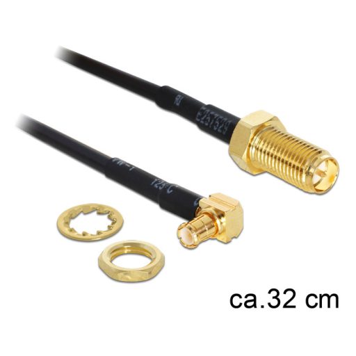 Delock MMCX csatlakozódugó > RP-SMA Jack adapter, 320 mm (88472)