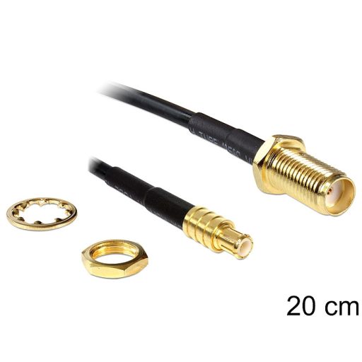 Delock SMA jack bulkhead > MCX dugó, 200 mm (88578)