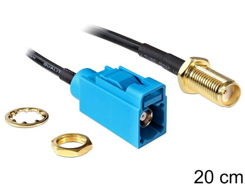 Delock SMA csatlakozó válaszfal > FAKKRA Z csatlakozó, 200 mm (88583)