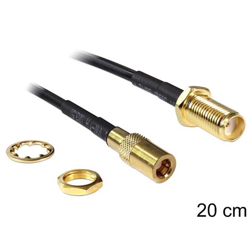 Delock SMA jack válaszfal > SMB jack, 200 mm (88584)