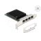 Delock PCI Express x4 hálózati kártya 2.5 Gigabit LAN 4 x RJ45 RTL8125 (88601)