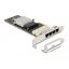 Delock PCI Express x4 Kártya - 4 x RJ45 Gigabit LAN porthoz Bypass (88610)