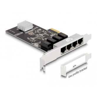   Delock PCI Express x4 kártya 4 x RJ45 Gigabit LAN RTL8111 (88618)