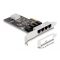 Delock PCI Express x4 kártya 4 x RJ45 Gigabit LAN RTL8111 (88618)