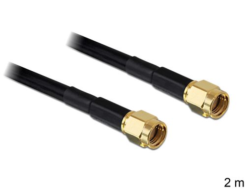 Delock RP-SMA dugó > RP-SMA dugó LMR195, 2m (88656)