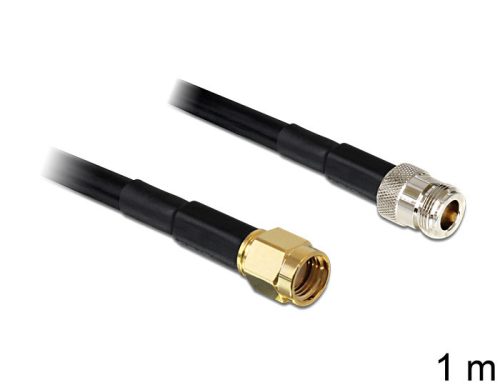 Delock RP-SMA dugó > N jack LMR195, 1 m (88684)