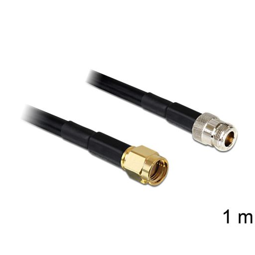 Delock RP-SMA dugó > N jack LMR195, 1 m (88684)