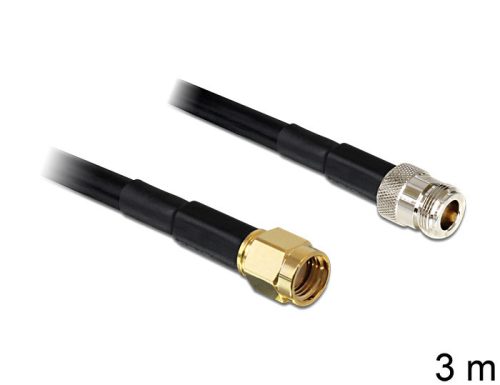 Delock RP-SMA dugó > N jack LMR195, 3 m (88686)