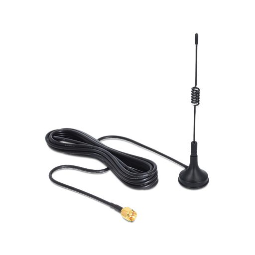 DELOCK ISM 433 MHz antenna SMA 3 dBi mindenirányú, mágneses talp - fekete (88877)