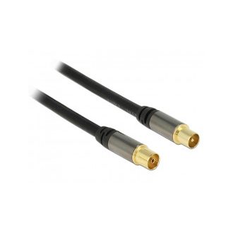   Delock antennakábel IEC (koax) dugó - IEC (koax) aljzat, RG6/U, 1m, fekete (88922)