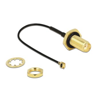   Delock Antenna kábel SMA jack válaszfal > MHF/U.FL-LP-068 kompatibilis dugó 100 mm fröccsenésbiztos (88965)