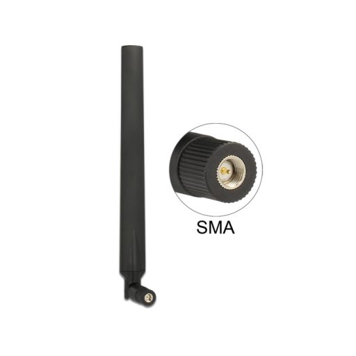 Delock LTE Antenna SMA 0 ~ 4 dBi mindenirányú Forgatható rugalmas csatlakozóval fekete (88976)