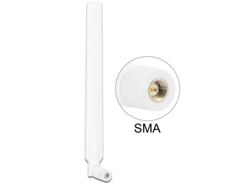 Delock LTE antenna SMA 0 ~ 4 dBi mindenirányú forgatható rugalmas csatlakozással fehér (88977)