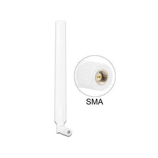 Delock LTE antenna SMA 0 ~ 4 dBi mindenirányú forgatható rugalmas csatlakozással fehér (88977)