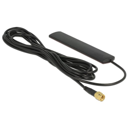 Delock LTE antenna SMA 3 dBi 3 dBi mindenirányú Fix Fekete Ragasztós szerelésű Fekete (88987)