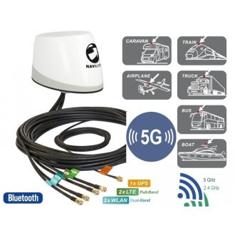   Navilock GNSS GALILEO GPS 5G LTE-MIMO WLAN-MIMO Antenna NL-400 RP-SMA hím 3,5 - 4 dBi omni tetőanten (88989)