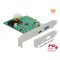 Delock PCI Express x4 kártya 1 db külső C -típusú USB aljzathoz, PD funkcióval + 1 db külső A-típusú (89001)