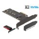 Delock PCI Express x4-kártya - 1 x belső NVMe M.2 Key M hűtőbordával és RGB LED megvilágítással - al (89013)