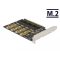 Delock PCI Express x16 kártya - 4 x belső NVMe M.2 Key M - elágazás (89017)