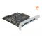 Delock PCI Express x4 Kártya - 1 x USB Type-C  + 4 x A-típusú USB - SuperSpeed USB 10 Gbps (89026)