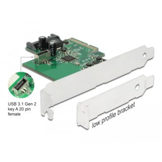   Delock PCI Express Kártya 1 x belső USB 3.2 Gen 2 Kulcs A, 20 tűs anya csatlakozó (89029)