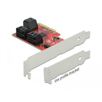   Delock 6 portos SATA PCI Express x4 Kártya - alacsony profilú formatényező (89042)