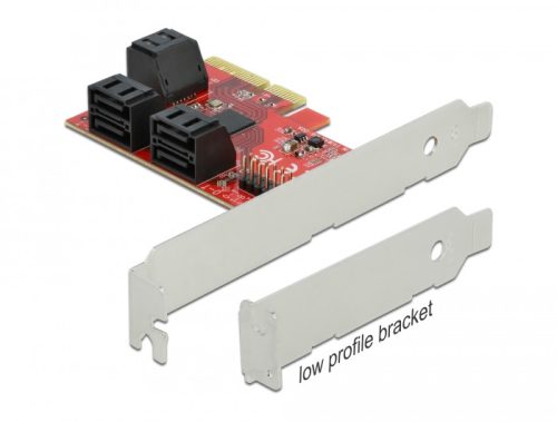 Delock 6 portos SATA PCI Express x4 Kártya - alacsony profilú formatényező (89042)