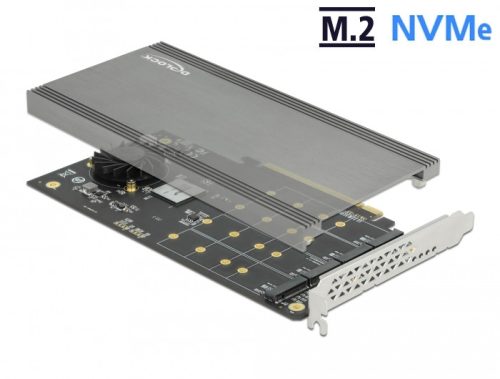 Delock PCI Express x16 kártya - 4 x belső NVMe M.2 M-kulcsok (89044)