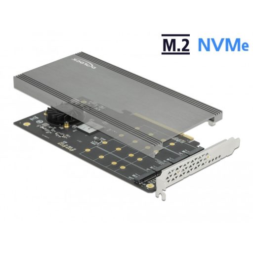 Delock PCI Express x16 kártya - 4 x belső NVMe M.2 M-kulcsok (89044)