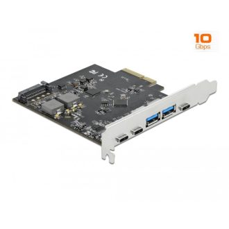   Delock PCI Express x4 Kártya - 3 x USB Type-C  + 2 x A-típusú USB - SuperSpeed USB 10 Gbps (89074)