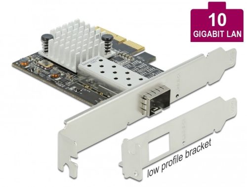 Delock PCI Express x4 kártya - 1 x SFP+ bővítőhely 10 Gigabit LAN (89100)